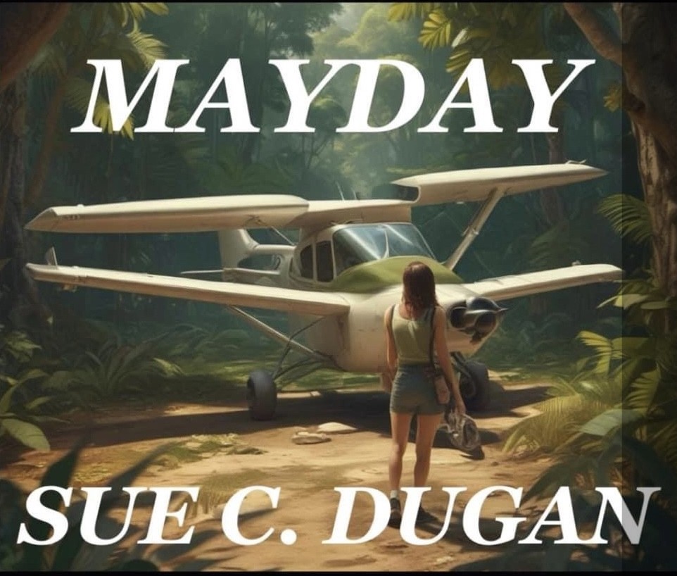 plane, jungle, girl, mayday, sue c dugan, path