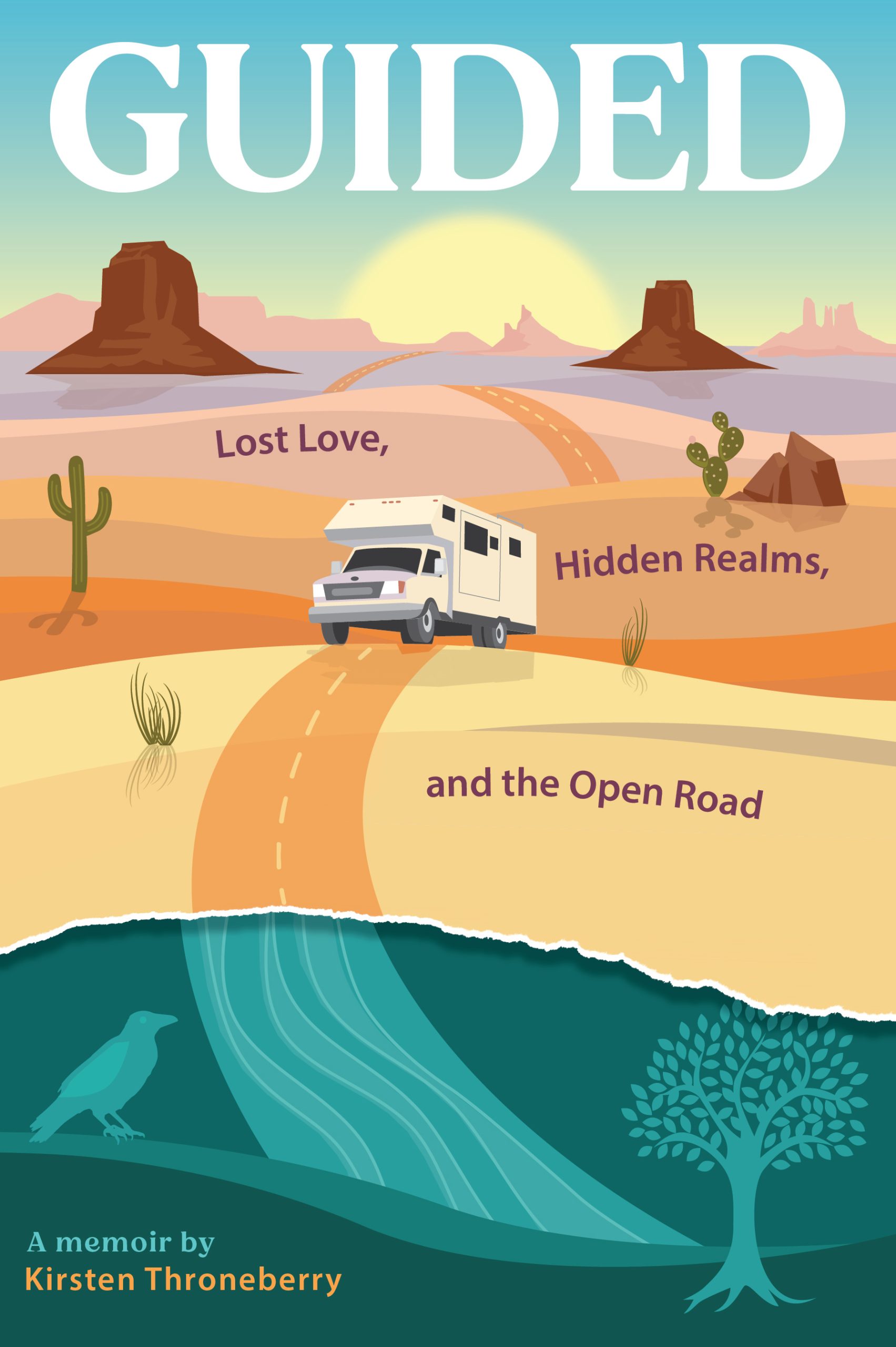 desert, rv, book cover, orange, blue